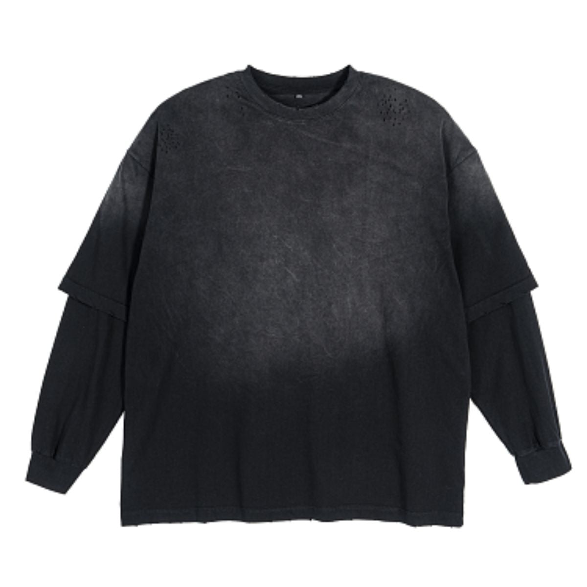 Paint Splatter Frayed Fake Two-Piece Long Sleeve