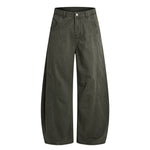 Vintage Washed Curved-Leg Trousers