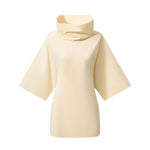 Wasteland‑Style Cowl Neck Flared Mid‑Sleeve Dress