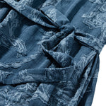 Sleeveless Patchwork Jacquard Denim Midi Dress