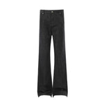 Vintage Black Zip Hem Slim Flare Jeans