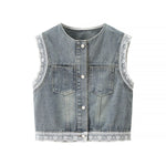 Shorts vaqueros con mariposas bordadas y adornados con perlas