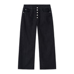 Vintage Multi‑Button Fly Wide‑Leg Straight‑Leg Jeans