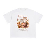 Fall Flowers & Cats Graphic Tee-INNBLAC Fashion Apparel