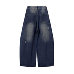 Cartoon Patchwork Distressed Barrel Jeans