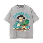 Farmer Dad Graphic Washed Tee-INNBLAC Fashion Apparel
