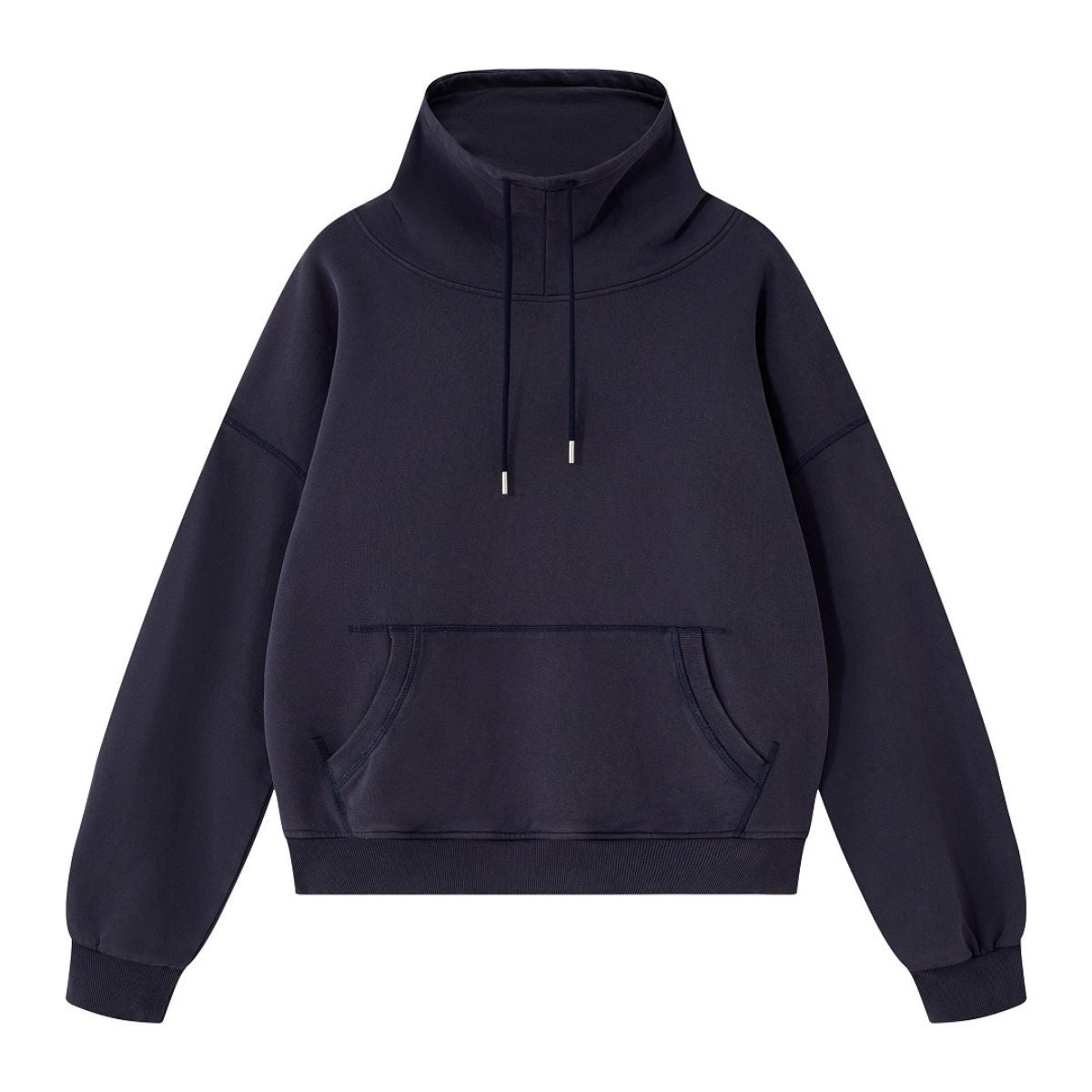 Heavyweight Drop‑Shoulder Relaxed Fit Drawstring Funnel Neck Sweatshirt