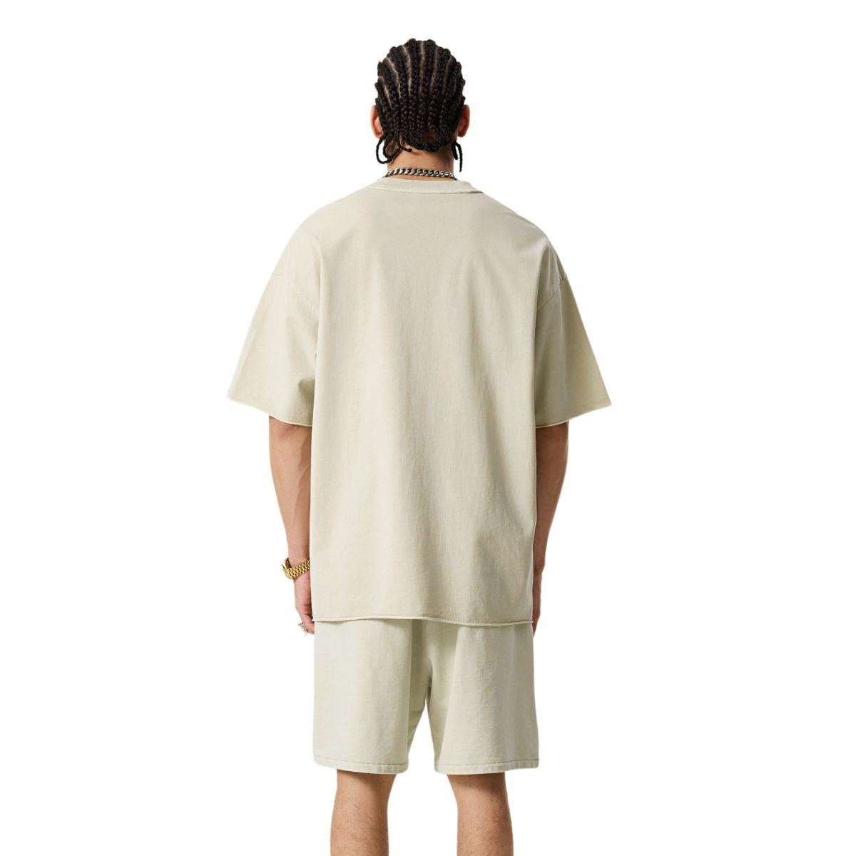 Camiseta lavada con borde reverso sin rematar de 8 oz