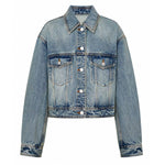 Vintage Washed Cropped Denim Trucker Jacket