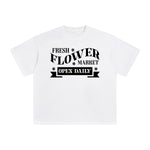 Fresh Flower Market Open Daily Aesthetic Graphic Tee-INNBLAC Fashion Apparel