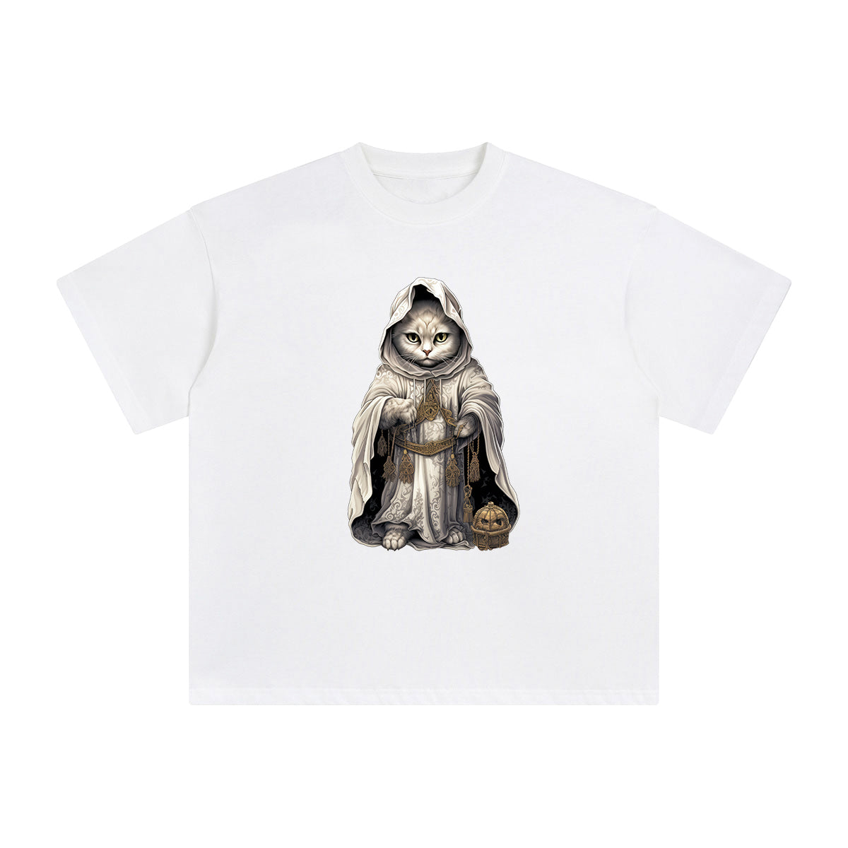Ghost Cat Graphic Tee-INNBLAC Fashion Apparel