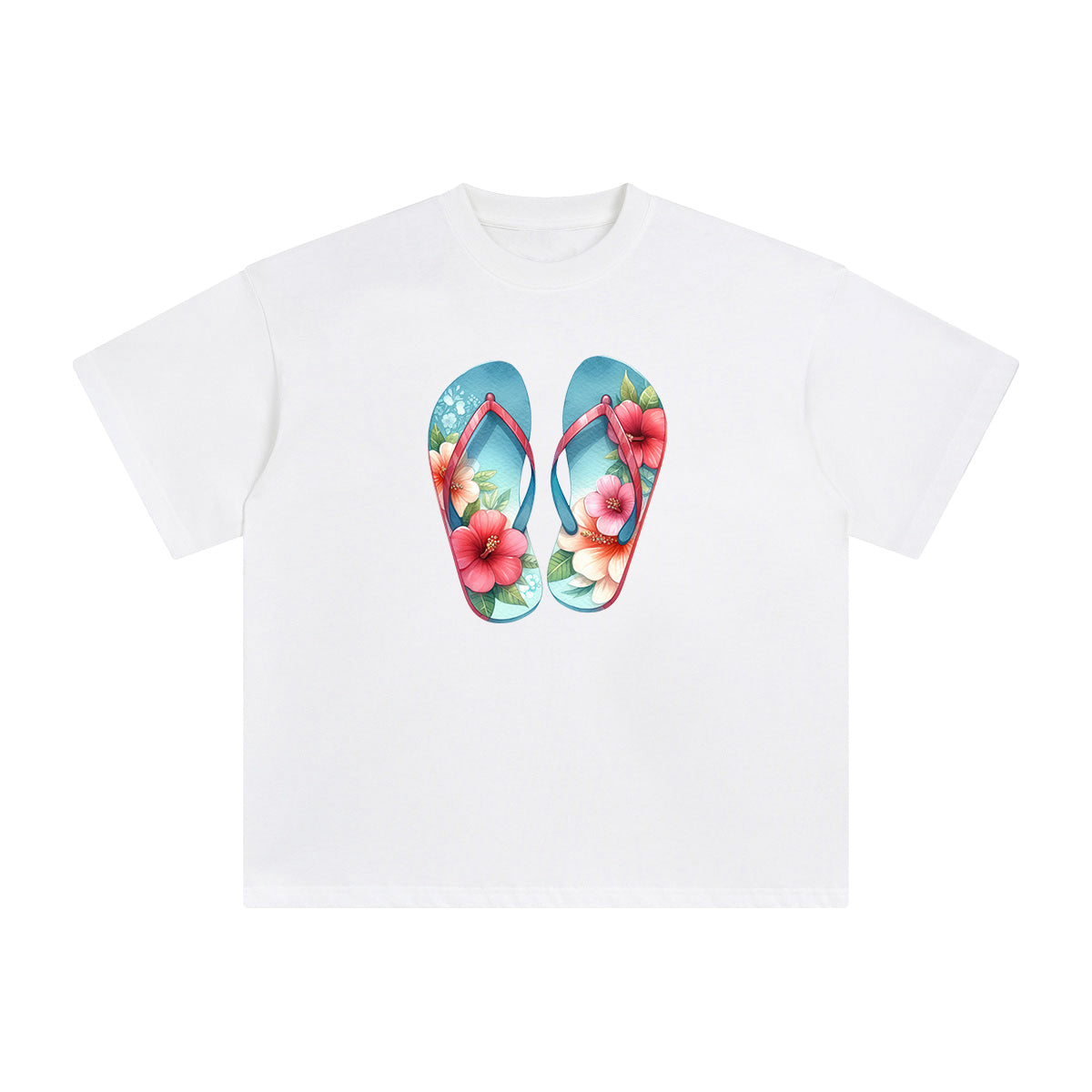Summer Vacation Slippers Graphic Tee-INNBLAC Fashion Apparel