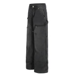 Men's Distressed Punk Cargo Pants â€?Loose Wide-Leg Streetwear