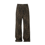 Vintage Leopard Print Loose Straight Leg Cargo Pants