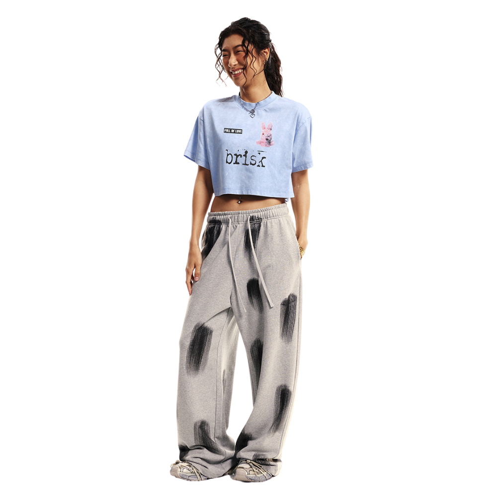 Sweet Rabbit Graphic Crop Top-INNBLAC Fashion Apparel