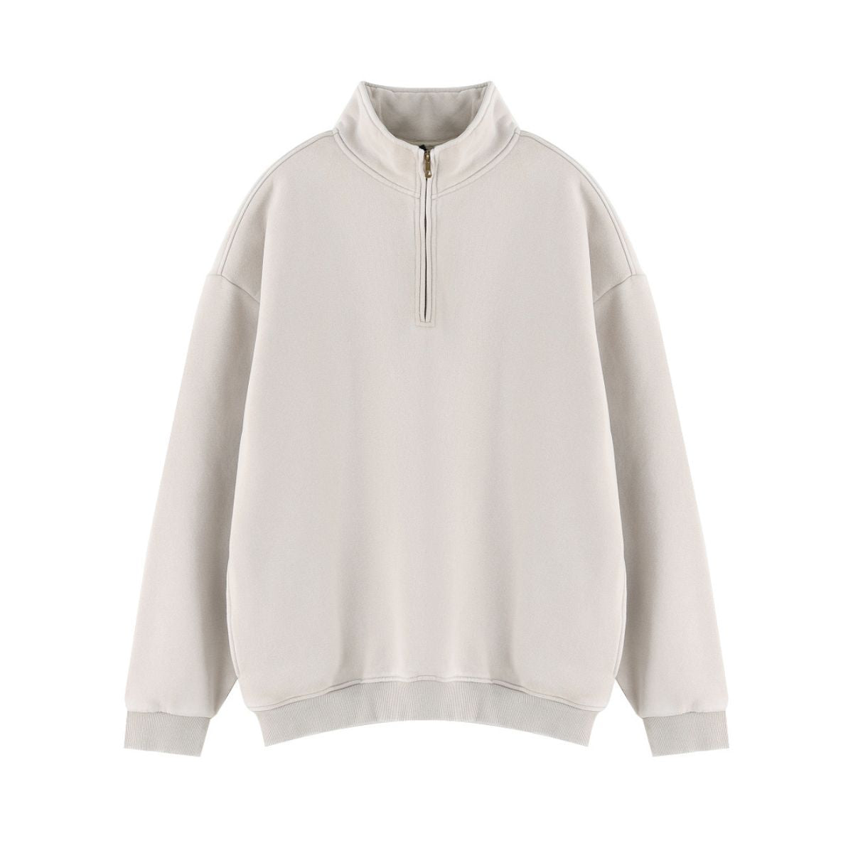 Heavyweight Washed Fleece Stand Collar Zip Sweatshirt