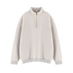 Heavyweight Washed Fleece Stand Collar Zip Sweatshirt