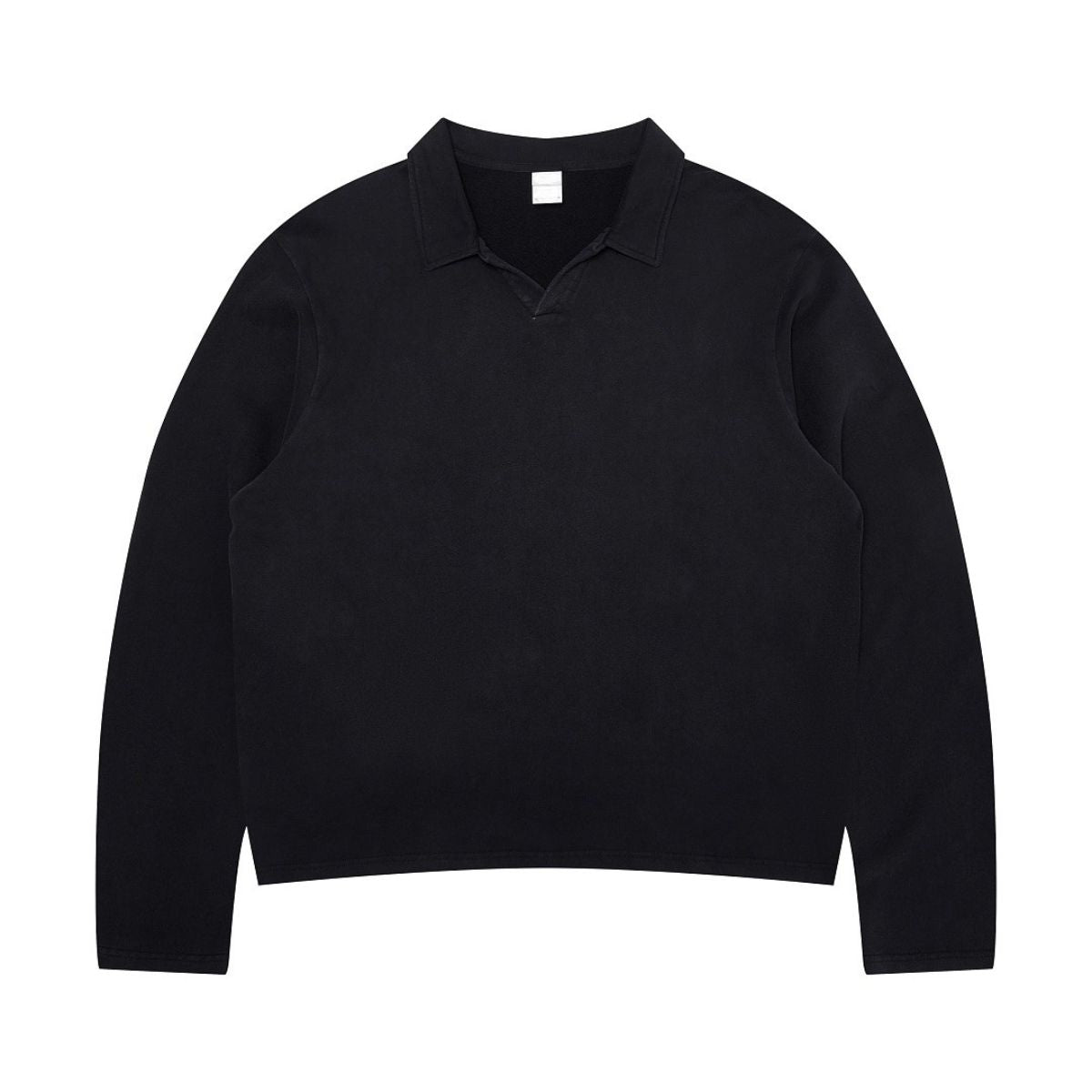 Seagull‑Collar Polo Vintage Washed Half‑Placket Sweatshirt