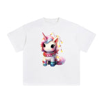 Pastel Christmas Baby Unicorn Graphic Tee-INNBLAC Fashion Apparel