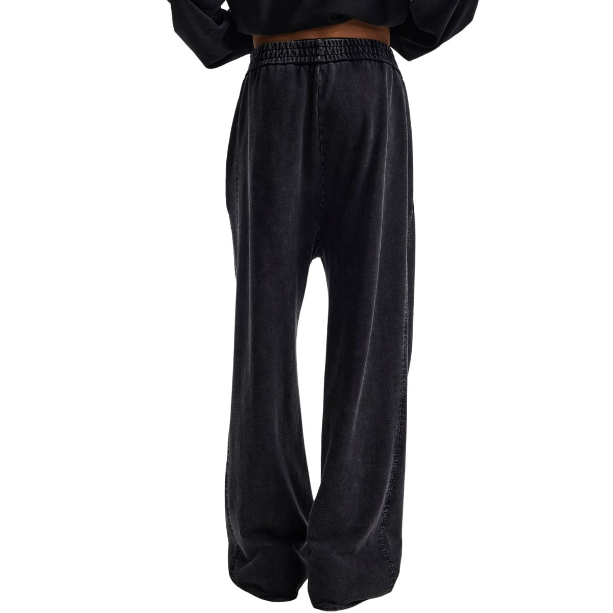 Stone-Wash Side Seam Distressed Sweatpants