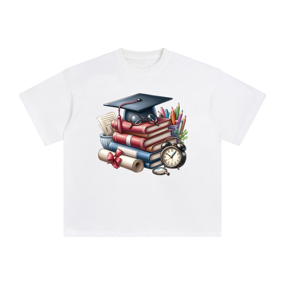 Graduation With Books Graphic Tee-INNBLAC Fashion Apparel