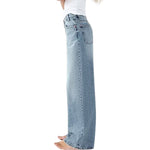 Crossover Asymmetric High-Rise Wide-Leg Jeans