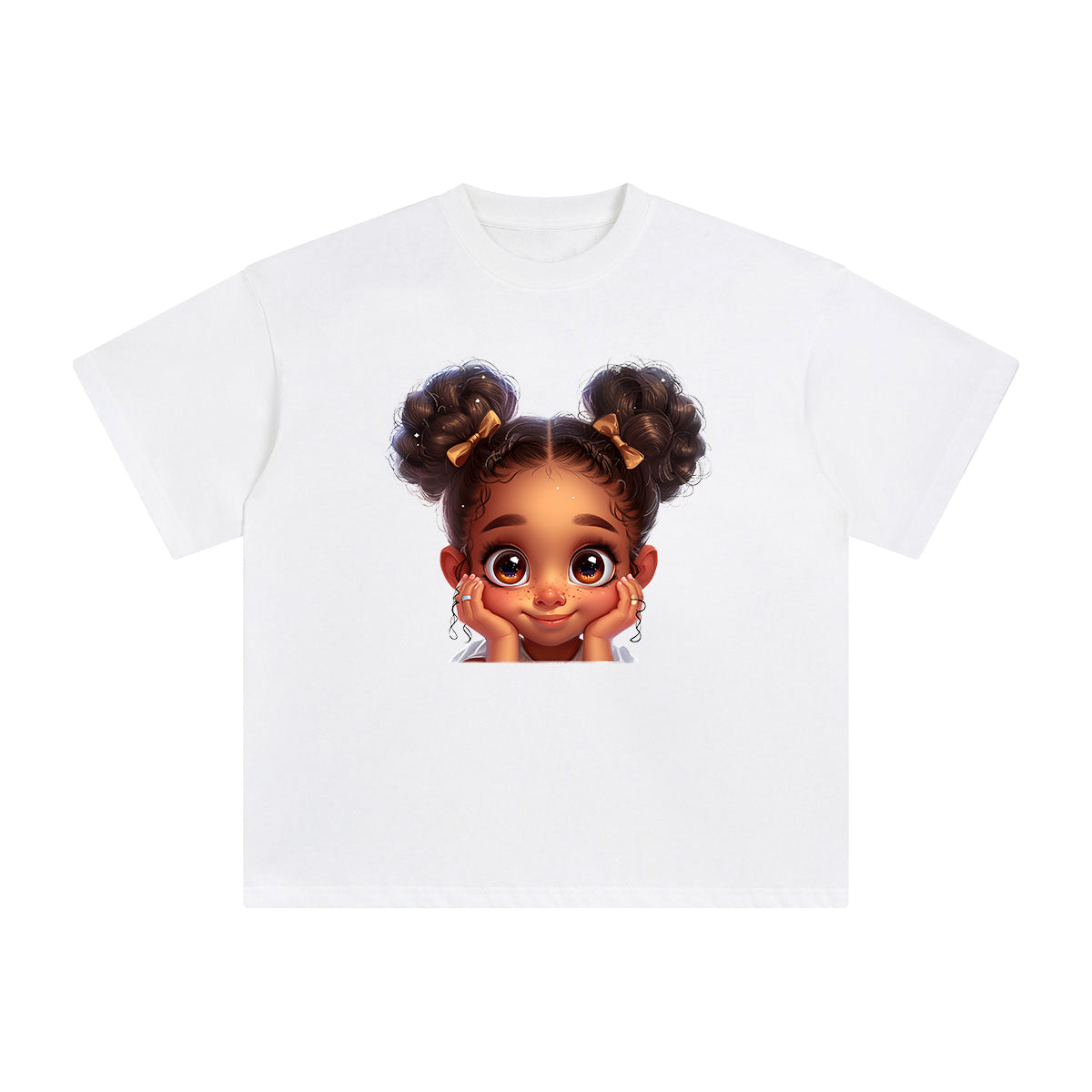 Peeking Boo Girl Graphic Tee-INNBLAC Fashion Apparel