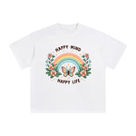 Happy Mind Happy Life Graphic Tee-INNBLAC Fashion Apparel
