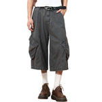 Dark Gray Cargo Cropped Pants