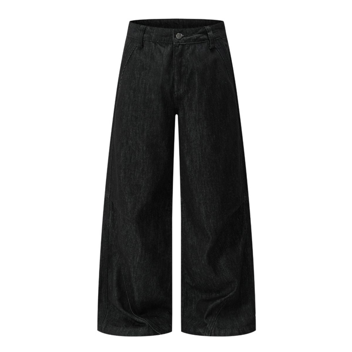 American Retro Black Pleated Jeans