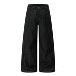 American Retro Black Pleated Jeans