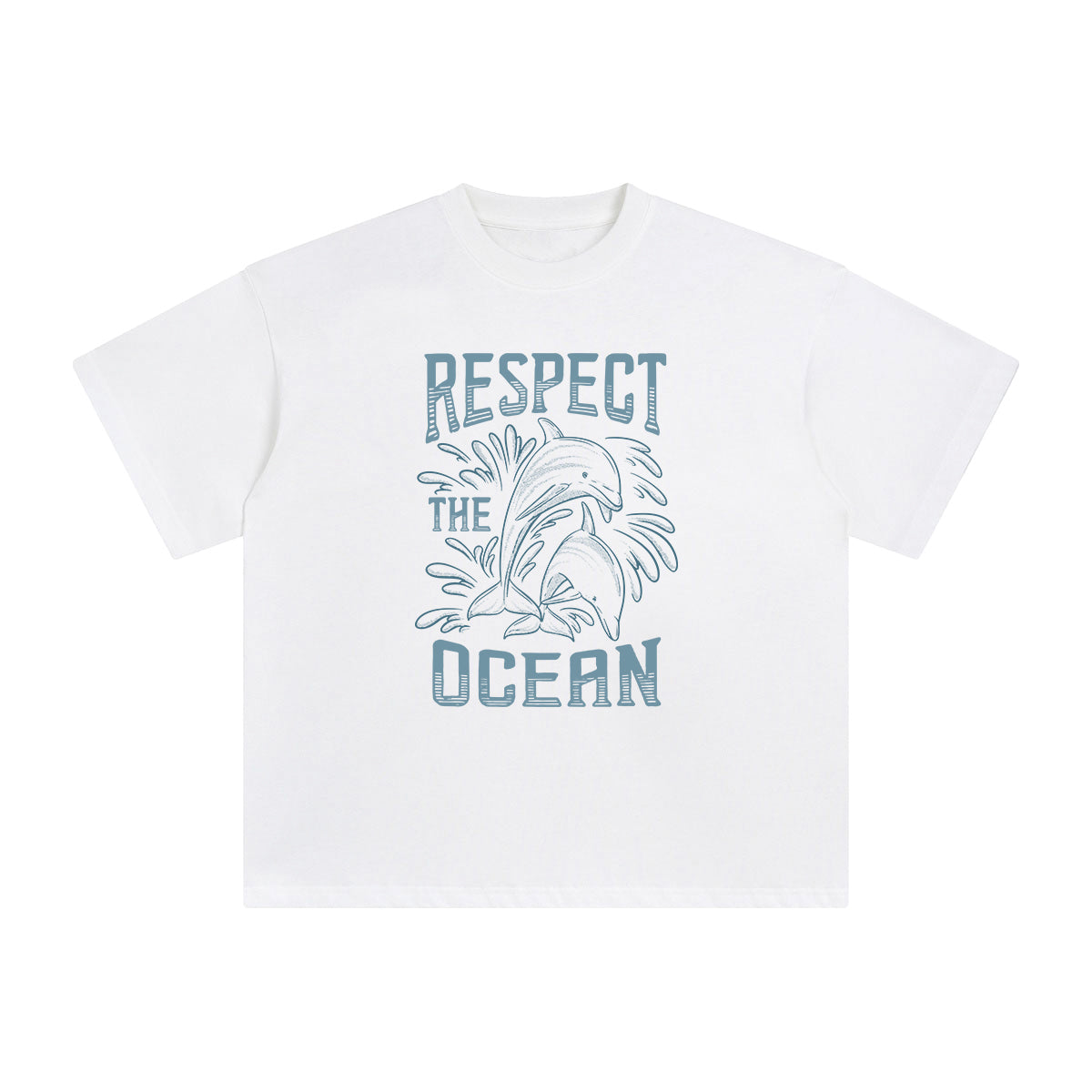 Respect The Ocean Dolphin Graphic Tee-INNBLAC Fashion Apparel