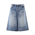 Vintage Washed Wide Leg Denim Shorts