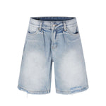 Vintage Distressed Relaxed Denim Shorts