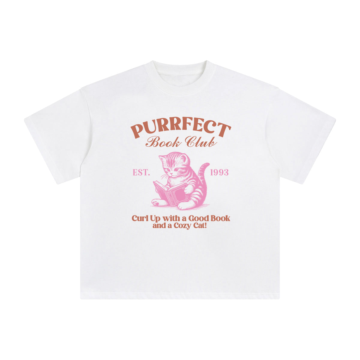 Cat Reading Graphic Tee-INNBLAC Fashion Apparel