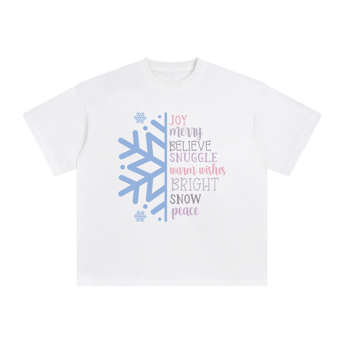 Snowflake & Quote Graphic Tee-INNBLAC Fashion Apparel