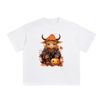 Halloween Highland Cow Graphic Tee-INNBLAC Fashion Apparel