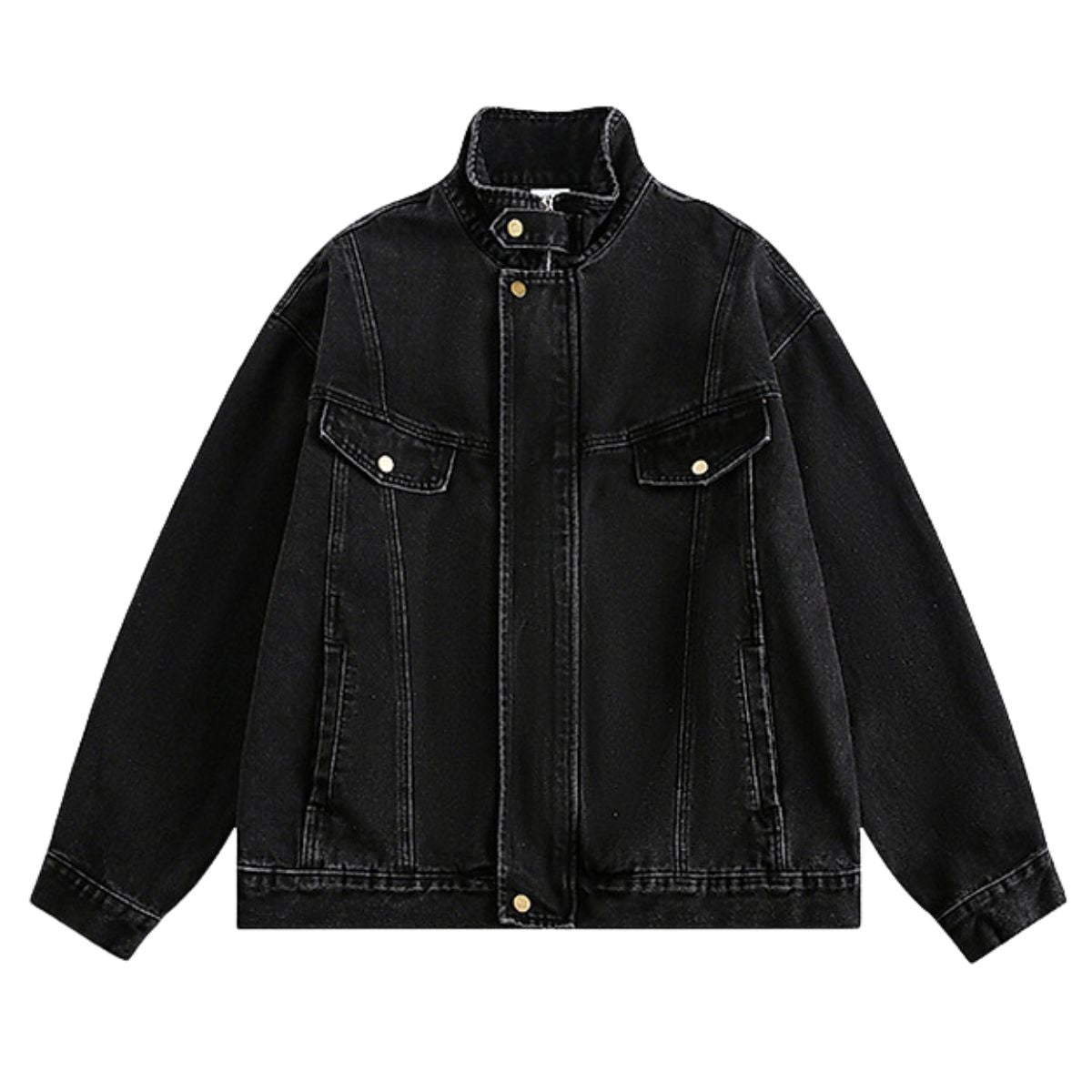 Stand-up Collar American Vintage Denim Jacket