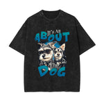 Cute Puppy Stone Wash Graphic Tee-INNBLAC Fashion Apparel