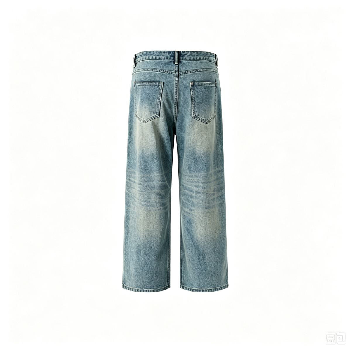 Mud Washed Vintage Washed Straight Leg Jeans