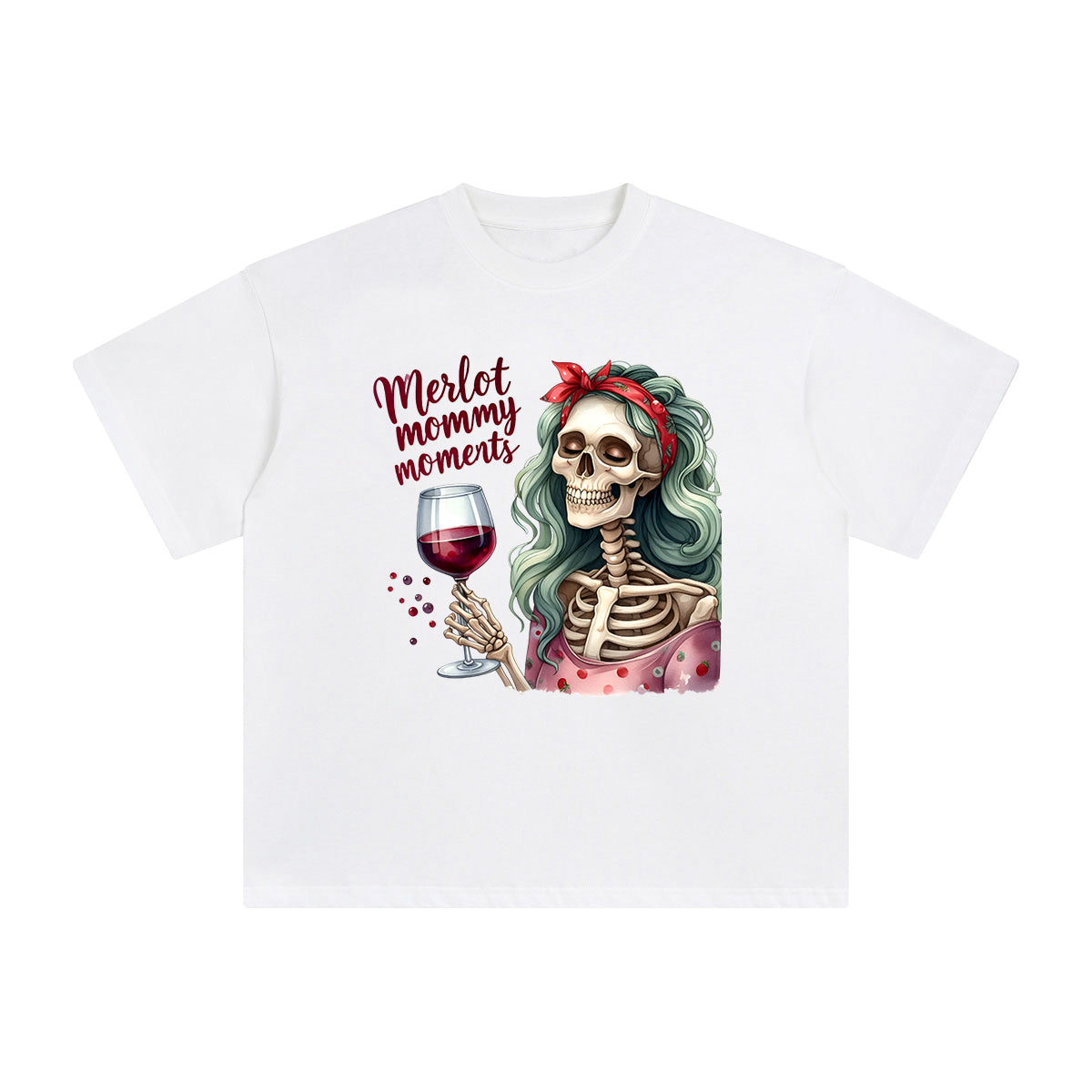 Skeleton Mom Drinking Graphic Tee-INNBLAC Fashion Apparel