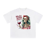 Skeleton Mom Drinking Graphic Tee-INNBLAC Fashion Apparel