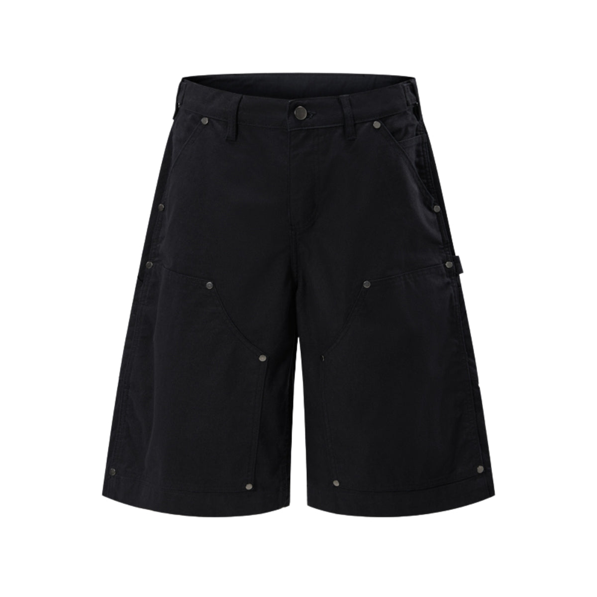 Rivet Detail Baggy Bermuda Cargo Streetwear Denim Pants Shorts