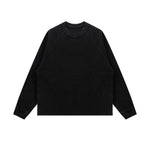 Washed Waffle Cotton Raglan Long Sleeve Tee 340G