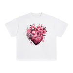 Heart Floral Graphic Tee-INNBLAC Fashion Apparel