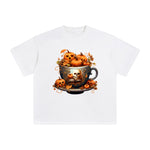 Halloween Pumpkin Coffee Graphic Tee-INNBLAC Fashion Apparel