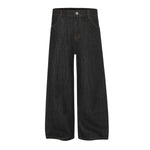 Washed Distressed Wide Leg Denim Jeans