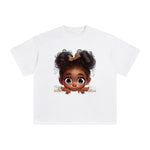 Peeking Boo Girl Graphic Tee-INNBLAC Fashion Apparel