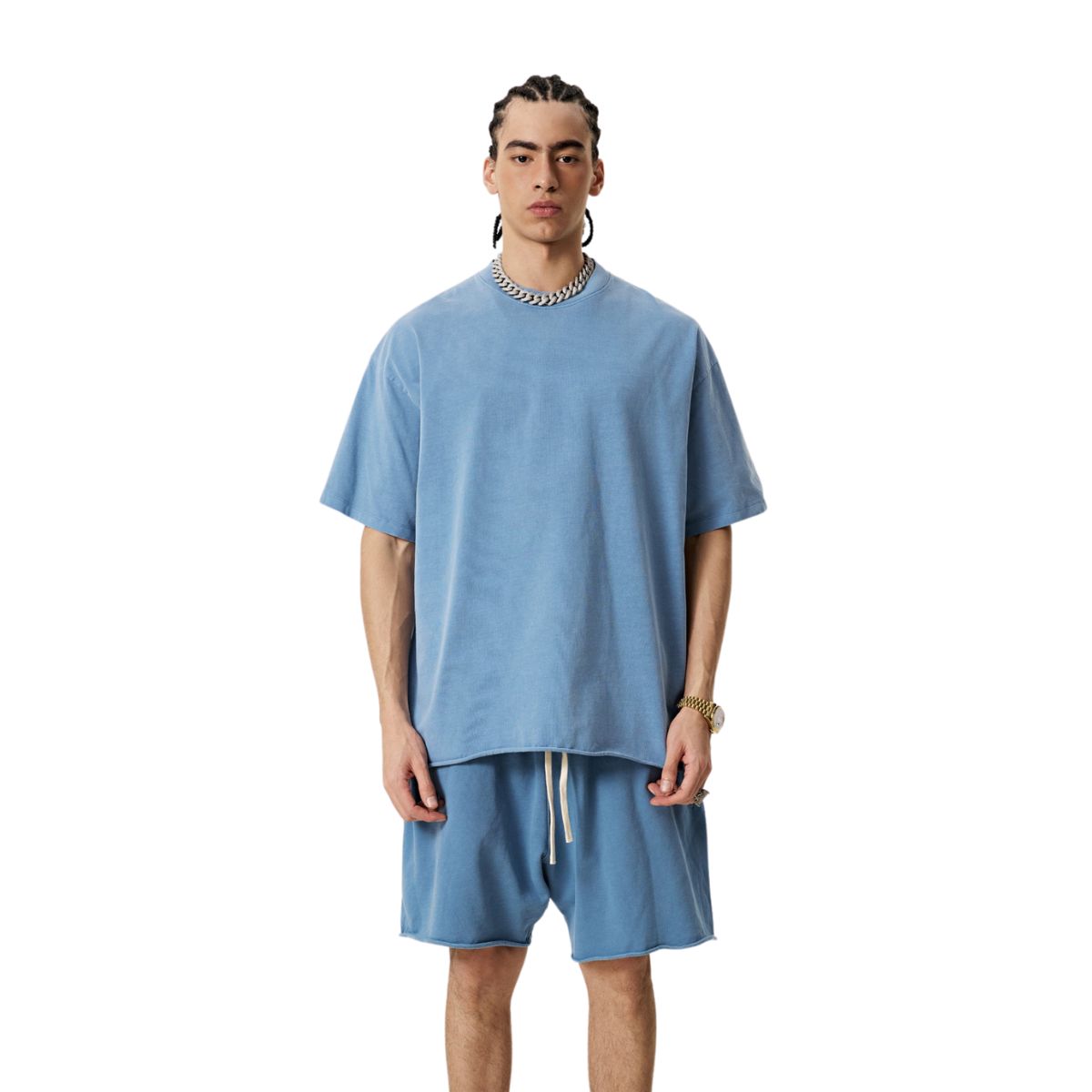 Heavyweight Washed Raw Edge Tee 8oz