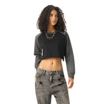 Contrasting Colors Raglan Long-Sleeve Cropped Sweatshirt
